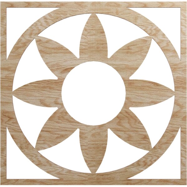 Ekena Millwork Blume Wood Fretwork Pierced Ceiling Medallion, Red Oak, 26"OD x 9"ID x 1/4"T CMWP26X26X0250BLRO - main